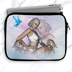 Fairy In The Sky With Fantasy Bird Apple Ipad 2/3/4 Zipper Cases by FantasyWorld7