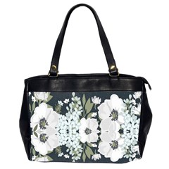 White Vintage Florals Office Handbags (2 Sides) 