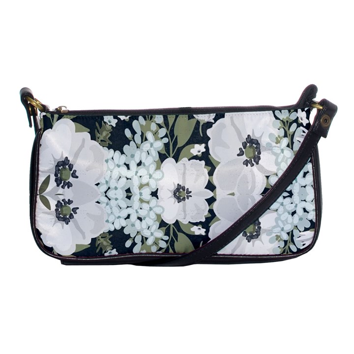 White vintage Florals Shoulder Clutch Bags