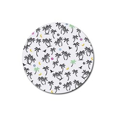 Tropical Pattern Rubber Coaster (round)  by Valentinaart