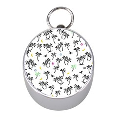 Tropical Pattern Mini Silver Compasses by Valentinaart