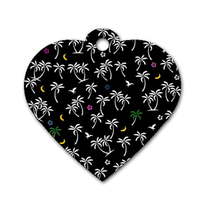 Tropical pattern Dog Tag Heart (Two Sides)