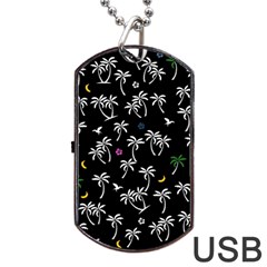 Tropical Pattern Dog Tag Usb Flash (two Sides) by Valentinaart