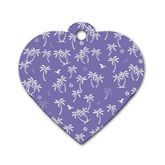 Tropical Pattern Dog Tag Heart (one Side)