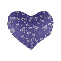 Tropical Pattern Standard 16  Premium Flano Heart Shape Cushions by Valentinaart