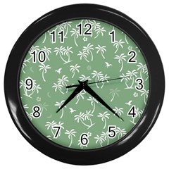 Tropical Pattern Wall Clocks (black) by Valentinaart