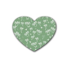 Tropical Pattern Rubber Coaster (heart)  by Valentinaart