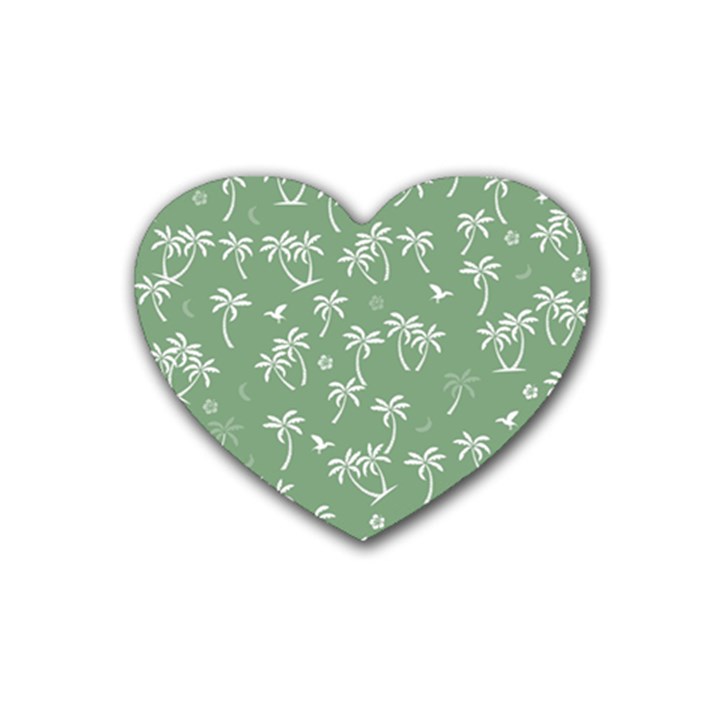 Tropical pattern Rubber Coaster (Heart) 