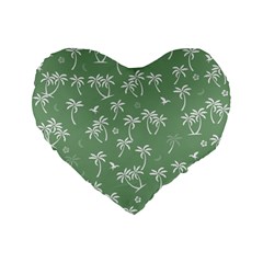 Tropical Pattern Standard 16  Premium Flano Heart Shape Cushions by Valentinaart