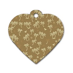 Tropical Pattern Dog Tag Heart (one Side) by Valentinaart