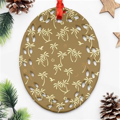 Tropical pattern Oval Filigree Ornament (Two Sides)