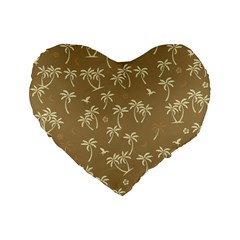 Tropical pattern Standard 16  Premium Flano Heart Shape Cushions