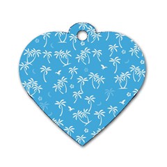 Tropical Pattern Dog Tag Heart (two Sides)