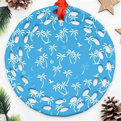 Tropical Pattern Round Filigree Ornament (two Sides)