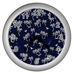 Tropical Pattern Wall Clocks (silver)  by Valentinaart