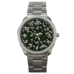 Tropical Pattern Sport Metal Watch by Valentinaart