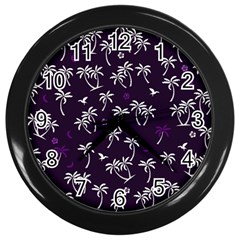 Tropical Pattern Wall Clocks (black) by Valentinaart