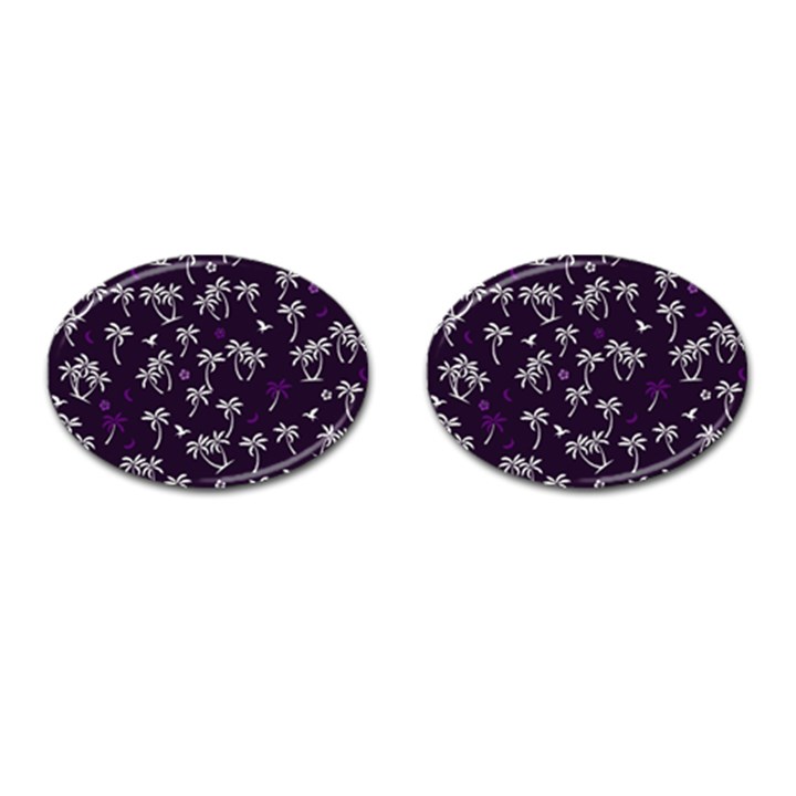 Tropical pattern Cufflinks (Oval)