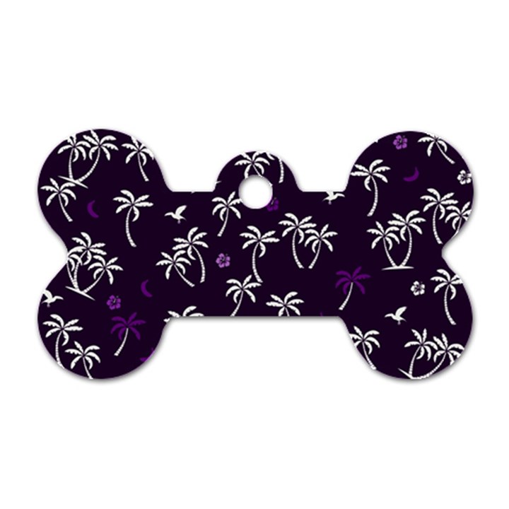 Tropical pattern Dog Tag Bone (Two Sides)