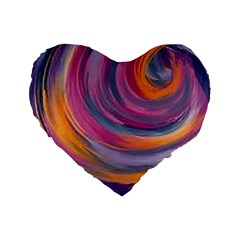 Purple Circles Swirls Standard 16  Premium Heart Shape Cushions by flipstylezfashionsLLC