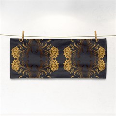 Beautiful Black And Gold Seamless Floral  Hand Towel by flipstylezfashionsLLC