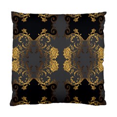 Beautiful Black And Gold Seamless Floral  Standard Cushion Case (one Side)