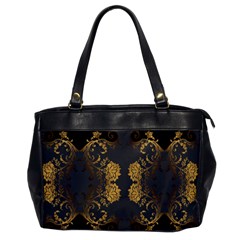 Beautiful Black And Gold Seamless Floral  Office Handbags by flipstylezfashionsLLC