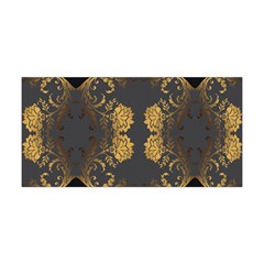 Beautiful Black And Gold Seamless Floral  Yoga Headband