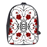 Beautiful red flowers seamless School Bag (Large) Front