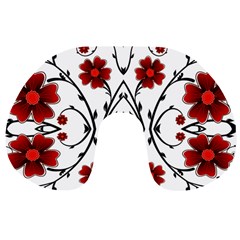 Beautiful Red Flowers Seamless Travel Neck Pillows