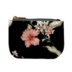 Beautiful Tropical Black Pink Florals  Mini Coin Purses