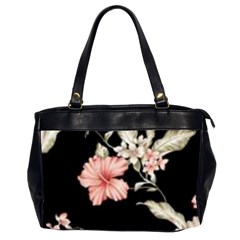 Beautiful Tropical Black Pink Florals  Office Handbags (2 Sides)  by flipstylezfashionsLLC