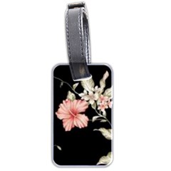 Beautiful Tropical Black Pink Florals  Luggage Tags (two Sides)