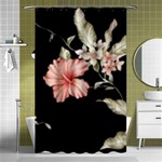 Beautiful tropical Black Pink Florals  Shower Curtain 48  x 72  (Small)  Curtain(48  X 72 ) - 42.18 x64.8  Curtain(48  X 72 )