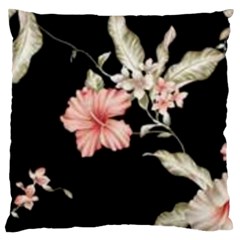 Beautiful Tropical Black Pink Florals  Standard Flano Cushion Case (two Sides) by flipstylezfashionsLLC