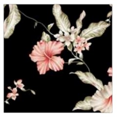 Beautiful Tropical Black Pink Florals  Large Satin Scarf (square) by flipstylezfashionsLLC