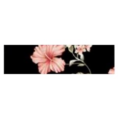 Beautiful Tropical Black Pink Florals  Satin Scarf (oblong)