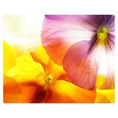 Big Colorful Tropical Yellow And Purple  Double Sided Flano Blanket (medium)  by flipstylezfashionsLLC