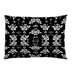 Black And White Florals Background  Pillow Case by flipstylezfashionsLLC