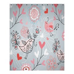 Cute Love Birds Valentines Day Theme  Shower Curtain 60  X 72  (medium)  by flipstylezfashionsLLC