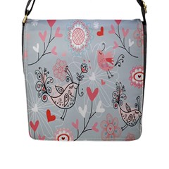 Cute Love Birds Valentines Day Theme  Flap Messenger Bag (l) 