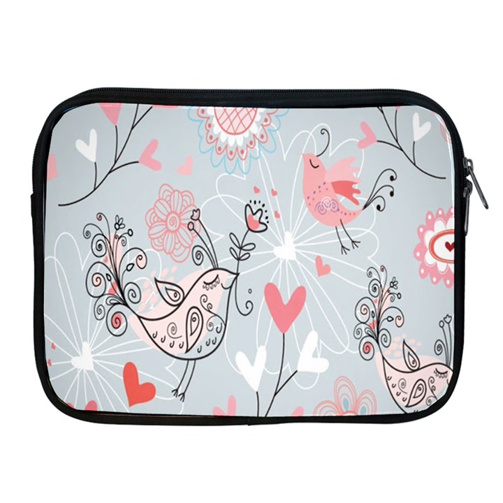 Cute love birds valentines day theme  Apple iPad 2/3/4 Zipper Cases