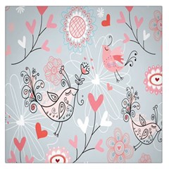 Cute Love Birds Valentines Day Theme  Large Satin Scarf (square) by flipstylezfashionsLLC