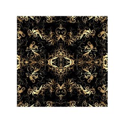 Golden Florals Pattern  Small Satin Scarf (square) 