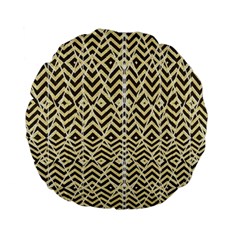 Stripes Glitter And Black Zigzags Standard 15  Premium Flano Round Cushions by flipstylezfashionsLLC