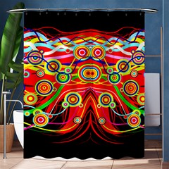 Colorful artistic Retro stringy colorful design Shower Curtain 60  x 72  (Medium) 