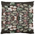 Seamless pink green and white florals peach Large Flano Cushion Case (Two Sides) Front