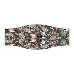 Seamless Pink Green And White Florals Peach Stretchable Headband by flipstylezfashionsLLC