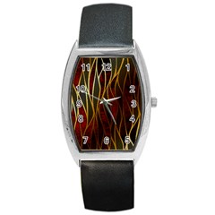 Snake In The Grass Red And Black Seamless Design Barrel Style Metal Watch by flipstylezfashionsLLC