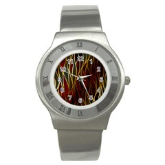 Snake In The Grass Red And Black Seamless Design Stainless Steel Watch by flipstylezfashionsLLC